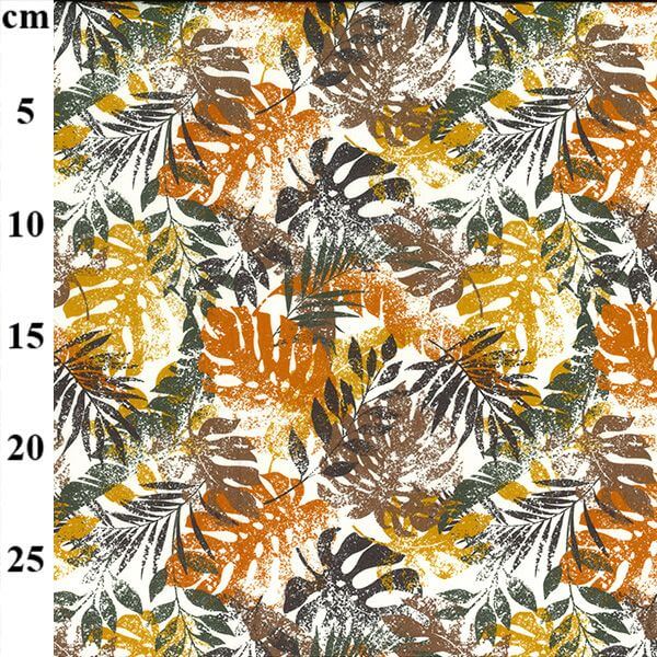 Pure Cotton Prints Floral Prints Autumn Leaves on Ivory CP1040