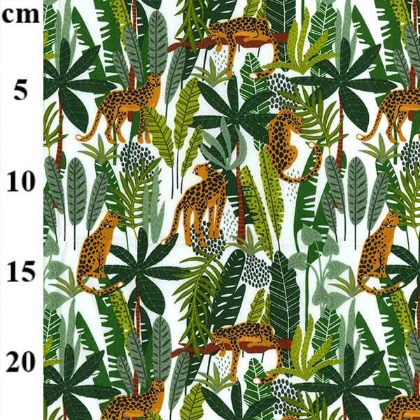 Pure Cotton Prints Floral Prints Jungle Leopard On Ivory CP0896