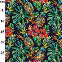 Pure Cotton Prints Floral Prints Tropical On Navy CP1041