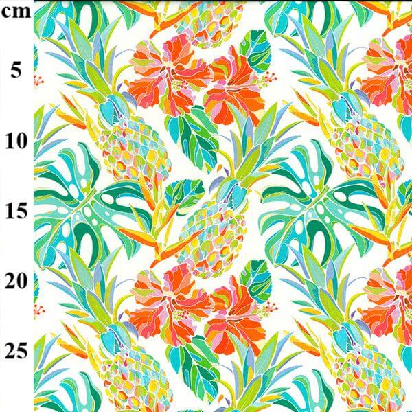 Pure Cotton Prints Floral Prints Tropical on White CP1041
