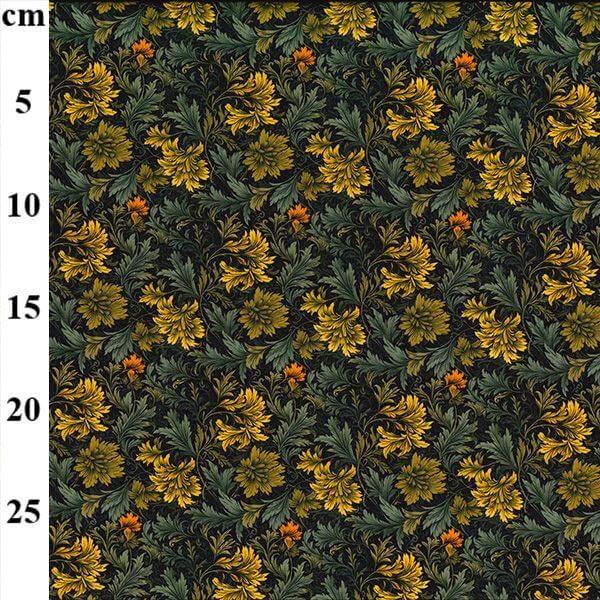 Pure Cotton Prints Floral Prints Yellow Blue Marigolds CP1056
