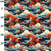 Pure Cotton Prints Novelty And Misc. Prints Cherry Blossom and Mountain Landscape CP1032