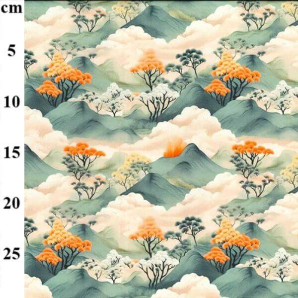 Pure Cotton Prints Novelty And Misc. Prints Cloud and Mountain Landscape CP1030