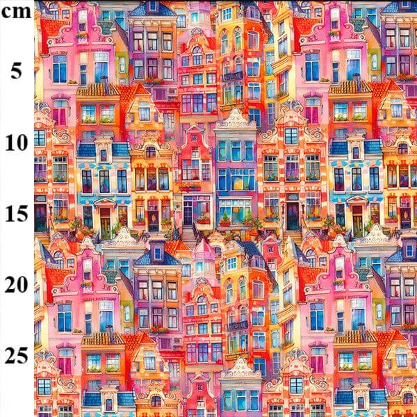 Pure Cotton Prints Novelty And Misc. Prints Colourful Houses CP1045