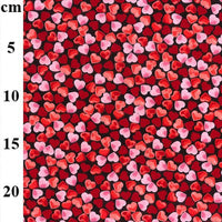 Pure Cotton Prints Novelty And Misc. Prints Hearts on Black CP0875
