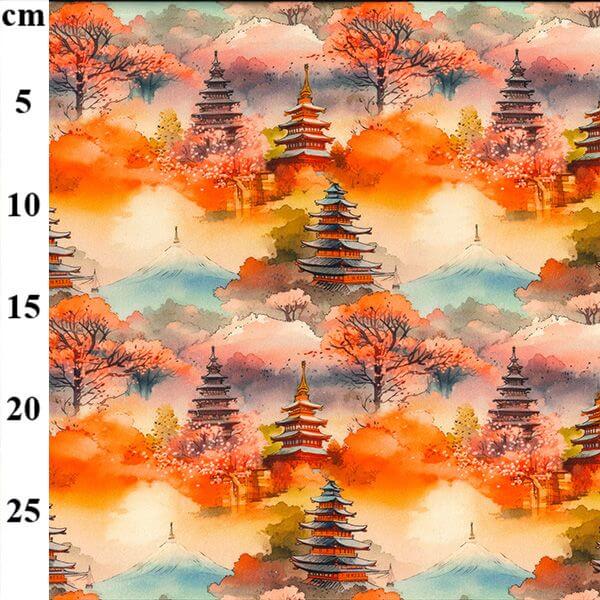 Pure Cotton Prints Novelty And Misc. Prints Japanese Temple CP1034