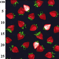 Pure Cotton Prints Novelty And Misc. Prints Strawberry on Navy CP0905