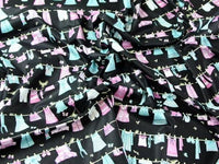 Pure Cotton Prints Novelty And Misc. Prints Washing Line on Black