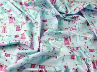 Pure Cotton Prints Novelty And Misc. Prints Washing Line on Light Blue