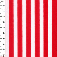 Pure Cotton Prints Spots And Stripes 8mm White Stripes and Red CP0080