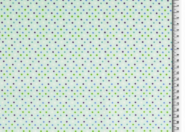 Pure Cotton Prints Spots And Stripes Parade Multi Mini Spot Mint Green Wide Width Cotton Poplin 0008