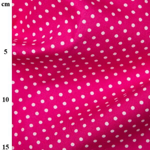 Pure Cotton Prints Spots And Stripes White Spots on Cerise CP0009