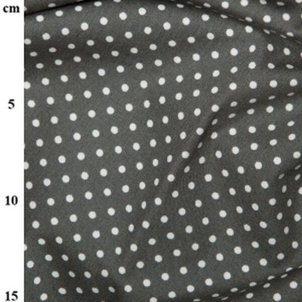 Pure Cotton Prints Spots And Stripes White Spots on Grey CP0009