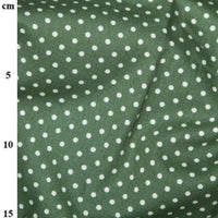 Pure Cotton Prints Spots And Stripes White Spots on Old Green CP0009