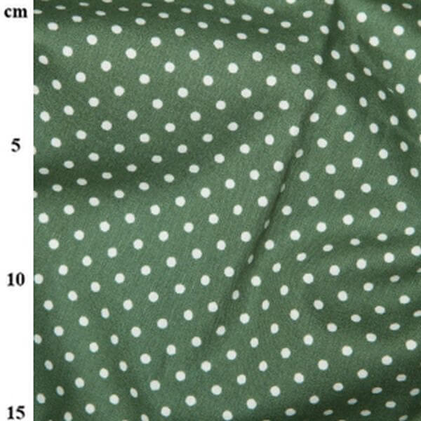 Pure Cotton Prints Spots And Stripes White Spots on Old Green CP0009