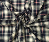 Tartans Cotton Check Navy Blue & Ivory CT3