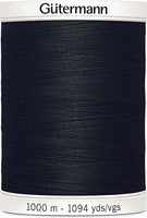 Threads Black And White 1000 Metre Thread Reel Black 1000m Gutermann Sew-All