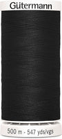 Threads Black And White 500 Metre Thread Reel Black 500m Gutermann Sew-All