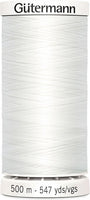 Threads Black And White 500 Metre Thread Reel White 500m Gutermann Sew-All