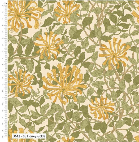 William Morris Cotton William Morris Muses Honeysuckle 3612-08