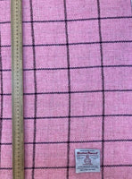 Wool And Tweed Harris Tweed 150 Checks, Stripes And Dogtooth Pale Pink with Aubergine and Dark Brown Check HT-150-101