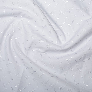 Cotton Blends Broderie Anglaise White