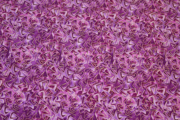 Pure Cotton Craft Cat-I-Tude by Ann Lauer of Grizzly Gulch Gallery Triangular Motion Purple 4206M-66