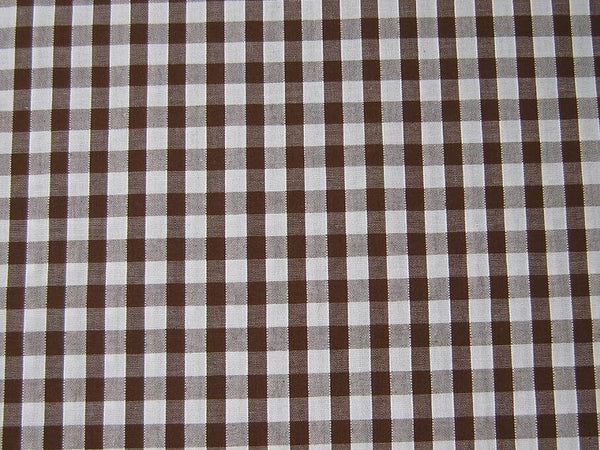Cotton Blends Gingham Brown