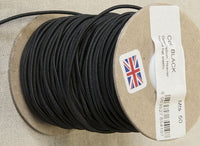 Haberdashery Elastic Round Elastic 1.5mm Black Round Hat Elastic