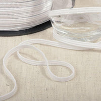 Haberdashery Elastic Braided Elastic 3mm White Soft Braided Elastic