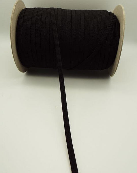 Haberdashery Elastic Knitted Elastic 7mm Black Knitted Elastic Latex Free