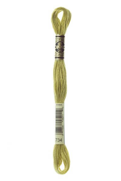 Haberdashery Embroidery DMC Stranded Cotton Muted Green 734