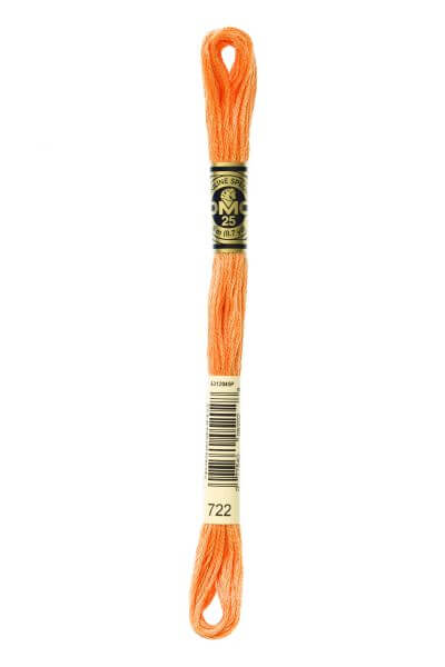 Haberdashery Embroidery DMC Stranded Cotton Orange 722