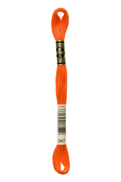 Haberdashery Embroidery DMC Stranded Cotton Orange 947
