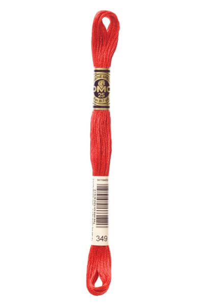 Haberdashery Embroidery DMC Stranded Cotton Red 349