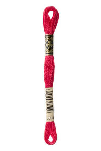 Haberdashery Embroidery DMC Stranded Cotton Red 3801