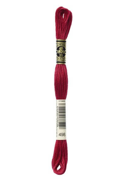 Haberdashery Embroidery DMC Stranded Cotton Red 498