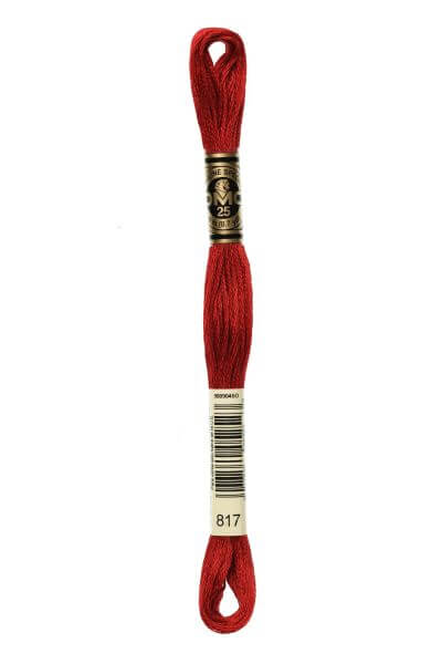 Haberdashery Embroidery DMC Stranded Cotton Red 817