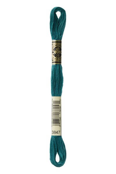 Haberdashery Embroidery DMC Stranded Cotton Teal 3847