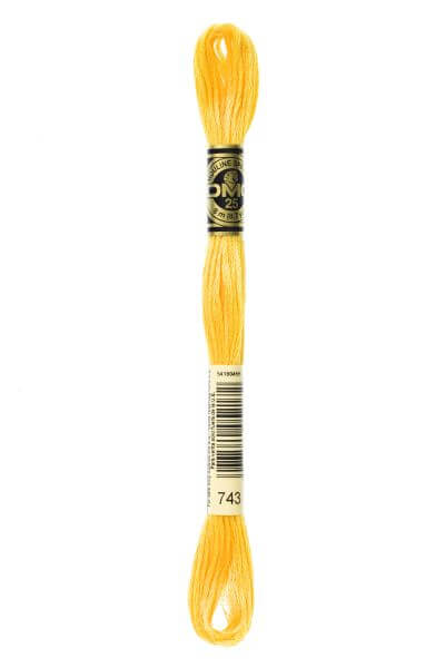 Haberdashery Embroidery DMC Stranded Cotton Yellow 743