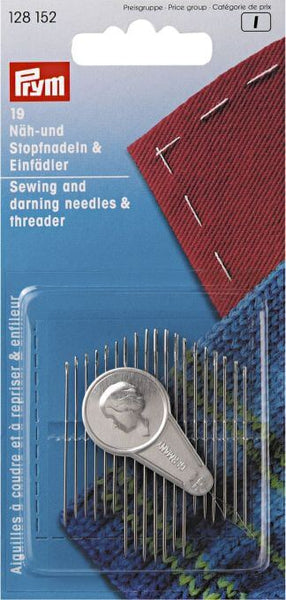 Haberdashery Hand Sewing Needles Sewing and Darning Hand Sewing Needles with Threader - 19 Needles Prym 128152