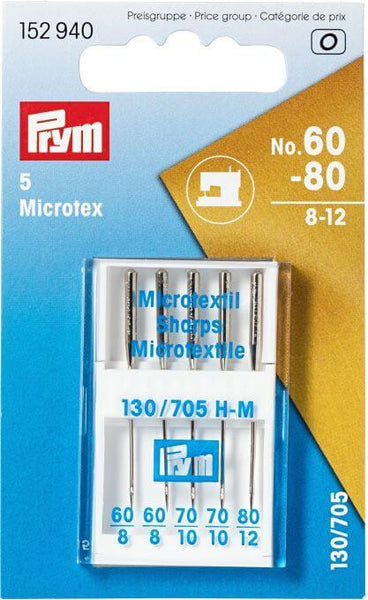 Haberdashery Machine Sewing Needles Microtex 60-80 sizes Machine Sewing Needles Assorted Prym 152940