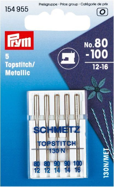 Haberdashery Machine Sewing Needles Topstitch/Metallic 80-100 sizes Machine Sewing Needles Assorted Prym 154955