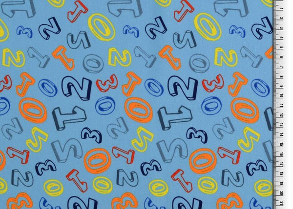 Jersey and Stretch Cotton Jersey Numbers Light Blue 3003