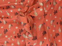 Jersey and Stretch Cotton Jersey Prints Seascape on peach