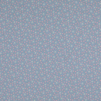 Jersey And Stretch Organic Cotton Jersey Floral Prints Tiny Daisies and pink dots on Light Grey