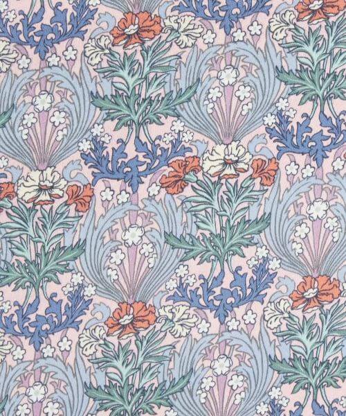 Liberty Fabrics Silk Crepe de Chine Garden Fresh Floral on Light Pink - Bronwyn