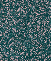 Liberty Fabrics Silk Crepe de Chine Pink Fern on Green - Willow Wood