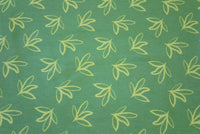 Jersey And Stretch Organic Cotton Jersey Leaves on Green