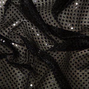Nets And Fancy Dress Sequin Fabric 3mm Sequins Black